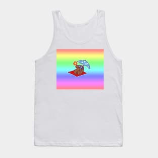 Summer Sloth Gradient Pastel Rainbow Tank Top